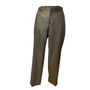 Banana Republic Avery Pant 10 Gold Black Flat Front NWT $99 Holiday Party